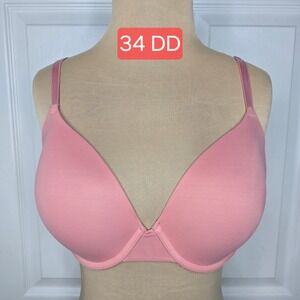 PINK 34 DD Bra Everyday Lightly Lined Adjustable Straps Pink